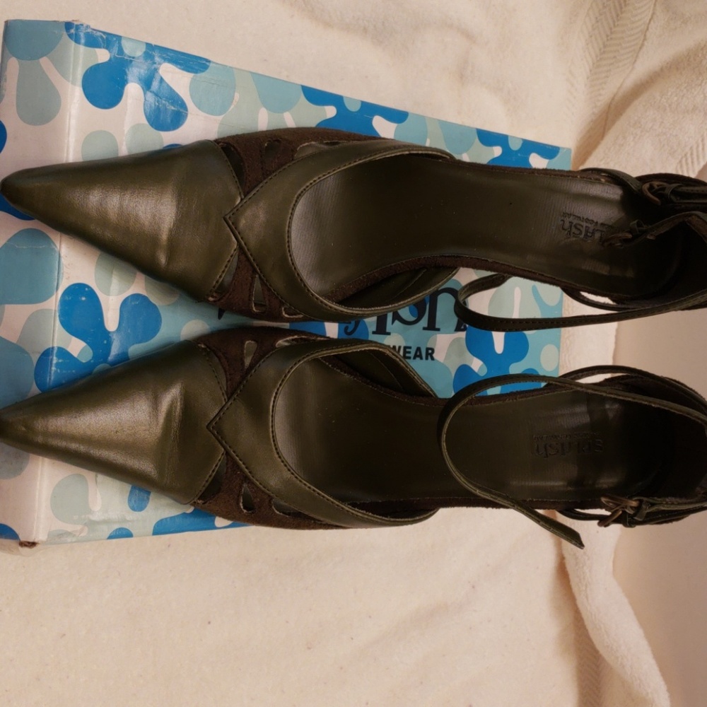 Olive green Ankle strap heels